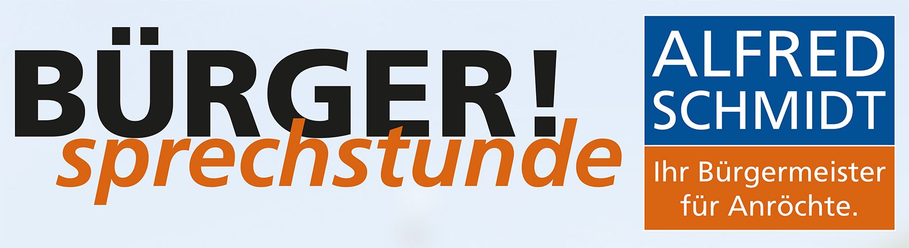 das Logo sagt Bürgersprechstunde Alfred Schmidt