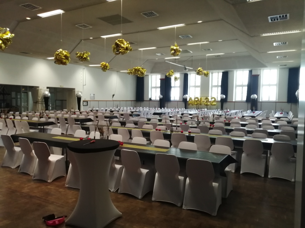 Abi Feier 2022 Aufbau im Bürgerhaus Anröchte